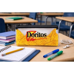 Doritos 2 Pack Clear Pencil Case with Zipper, Cute Plastic Clear Kids Pencil Case Pouch for School, College