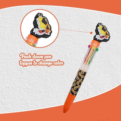Doritos & Cheetos Multicolor Pen in one with Topper - Multi Color Pens for School, Retractable Ballpoint Pen Perfect for Birthdays 10 Colors